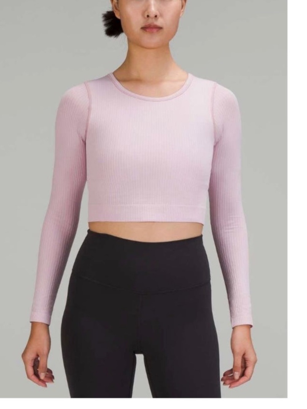 lululemon Ebb to Street Light Pink Ribbed Long-Sleeve Top